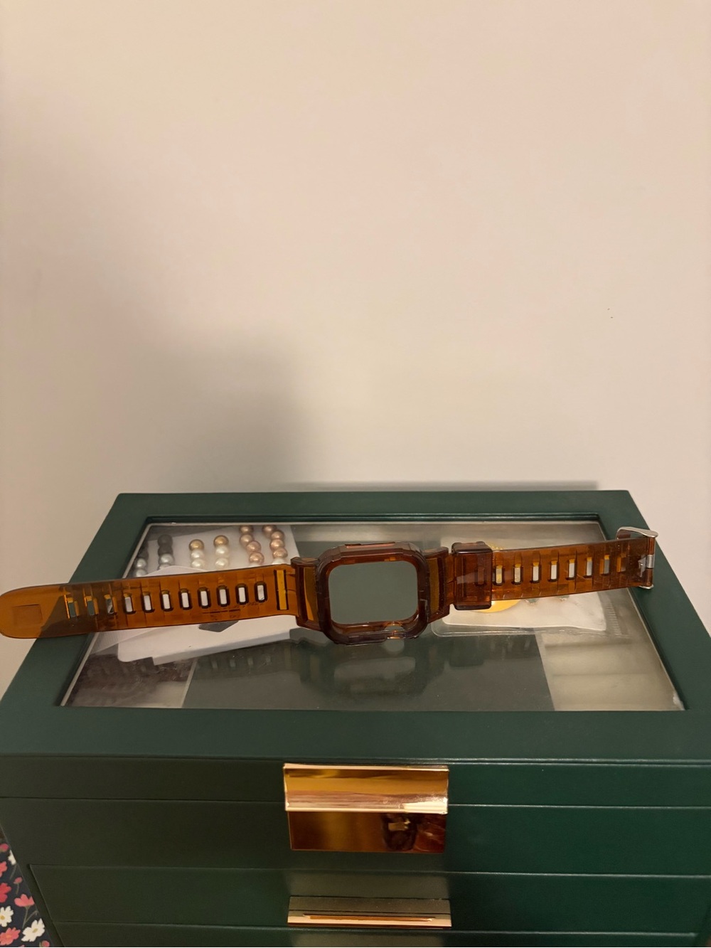 Translucent Amber Smartwatch Band Case - Unbranded